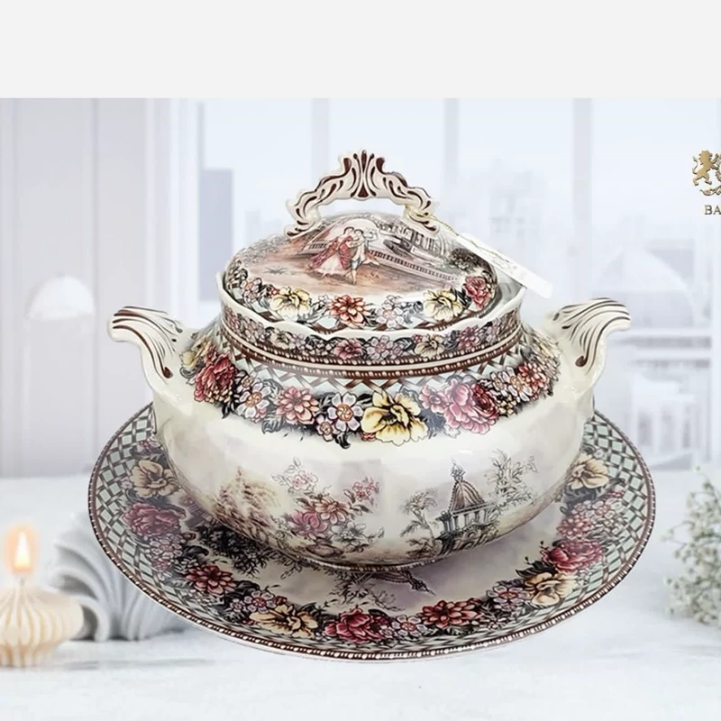 سوپ خوری و دیس چینی BAVARIA مدل گاردن دیت 1002A با ارسال رایگان