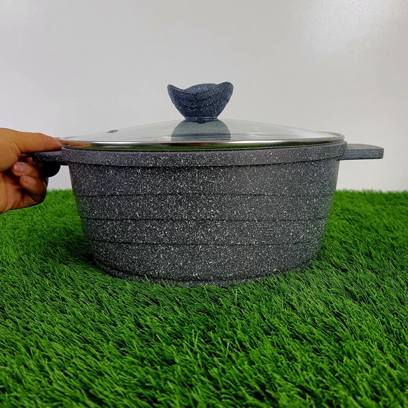 قابلمه گرانیتی سایز 26 پیلو خاکستری PILAU  مدل اسنوهپی ارسال رایگان