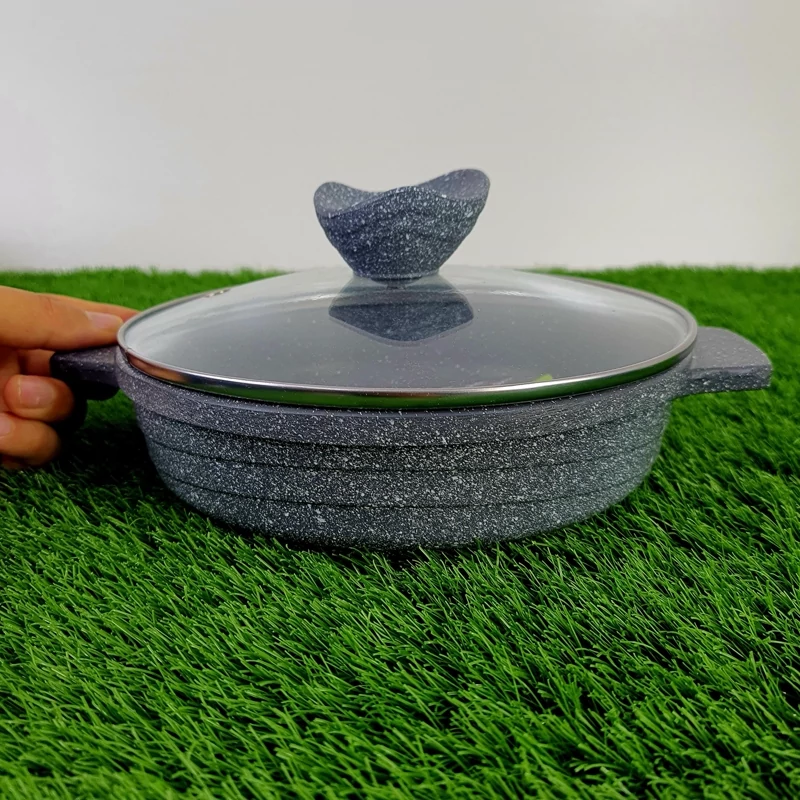 تابه دودسته گرانیتی سایز 20 پیلو خاکستری PILAU  مدل هپی ارسال رایگان