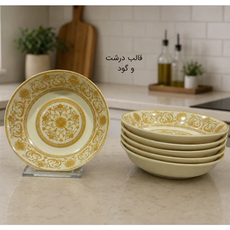 نعلبکی چینی کاپریس قالب درشت کد 105 بسته 6 عددی ارسال رایگان