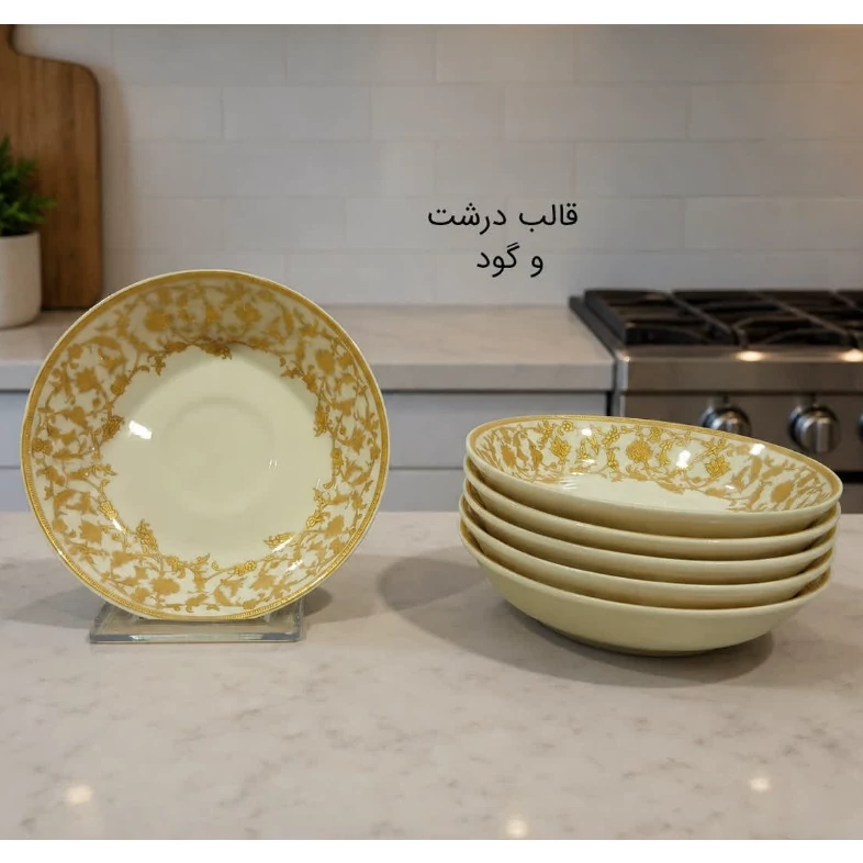 نعلبکی چینی کاپریس قالب درشت کد 100 بسته 6 عددی ارسال رایگان